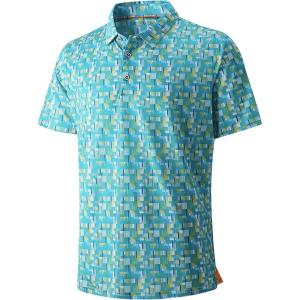 SAMERM Mens Golf Shirt Short Sleeve Print Performance Moisture Wicking Dry Fit Polo Shirts for Men,Greenpunk L, Green Punk Golf Shirt