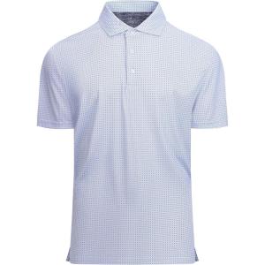 SAMERM Mens Golf Shirts Short Sleeve Dry Fit Performance Moisture Wicking Print Sport Polo Shirts for Men Casual(Black Blue Square Golf Shirt)