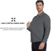 SAMERM Mens Dress Shirt Wrinkle Free Moisture Wicking 4-Way High Stretch Super Soft Casual Button Down Shirts(Seamless Grey)