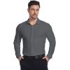 SAMERM Mens Dress Shirt Wrinkle Free Moisture Wicking 4-Way High Stretch Super Soft Casual Button Down Shirts(Seamless Grey)