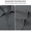 SAMERM Mens Dress Shirt Wrinkle Free Moisture Wicking 4-Way High Stretch Super Soft Casual Button Down Shirts(Seamless Grey)