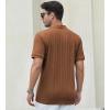 SAMERM Mens Knit Polo Shirts Short Sleeve Textured Casual Polo Shirt Fashion Stylish Lightweight Breathable T Shirt for Men(Brown)