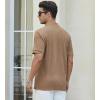 SAMERM Mens Knit Polo Shirts Short Sleeve Textured Casual Polo Shirt Fashion Stylish Lightweight Breathable T Shirt for Men(Coffee)