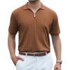 SAMERM Mens Knit Polo Shirts Short Sleeve Textured Casual Polo Shirt Fashion Stylish Lightweight Breathable T Shirt for Men(Brown)