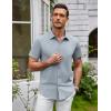 SAMERM Mens Dress Shirt Wrinkle Free Moisture Wicking 4-Way High Stretch Super Soft Casual Button Down Shirts(Grey Short Sleeve Shirt)