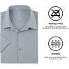 SAMERM Mens Dress Shirt Wrinkle Free Moisture Wicking 4-Way High Stretch Super Soft Casual Button Down Shirts(Grey Short Sleeve Shirt)