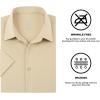 SAMERM Mens Dress Shirt Wrinkle Free Moisture Wicking 4-Way High Stretch Super Soft Casual Button Down Shirts(Khaki Short Sleeve Shirt)