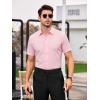 SAMERM Mens Dress Shirt Wrinkle Free Moisture Wicking 4-Way High Stretch Super Soft Casual Button Down Shirts(Lightpink Short Sleeve Shirt)