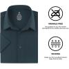 SAMERM Mens Dress Shirt Wrinkle Free Moisture Wicking 4-Way High Stretch Super Soft Casual Button Down Shirts(Navy Short Sleeve Shirt)