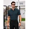 SAMERM Mens Dress Shirt Wrinkle Free Moisture Wicking 4-Way High Stretch Super Soft Casual Button Down Shirts(Navy Short Sleeve Shirt)