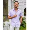 SAMERM Mens Dress Shirt Wrinkle Free Moisture Wicking 4-Way High Stretch Super Soft Casual Button Down Shirts(Purple Short Sleeve Shirt)