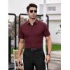 SAMERM Mens Dress Shirt Wrinkle Free Moisture Wicking 4-Way High Stretch Super Soft Casual Button Down Shirts(Wine Short Sleeve Shirt)