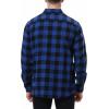 SAMERM Mens Button Down Shirts 4-Way Stretch Wrinkle Free Long Sleeve Print Plaid Business Dress Shirt(Men Flannel Blue Plaid)