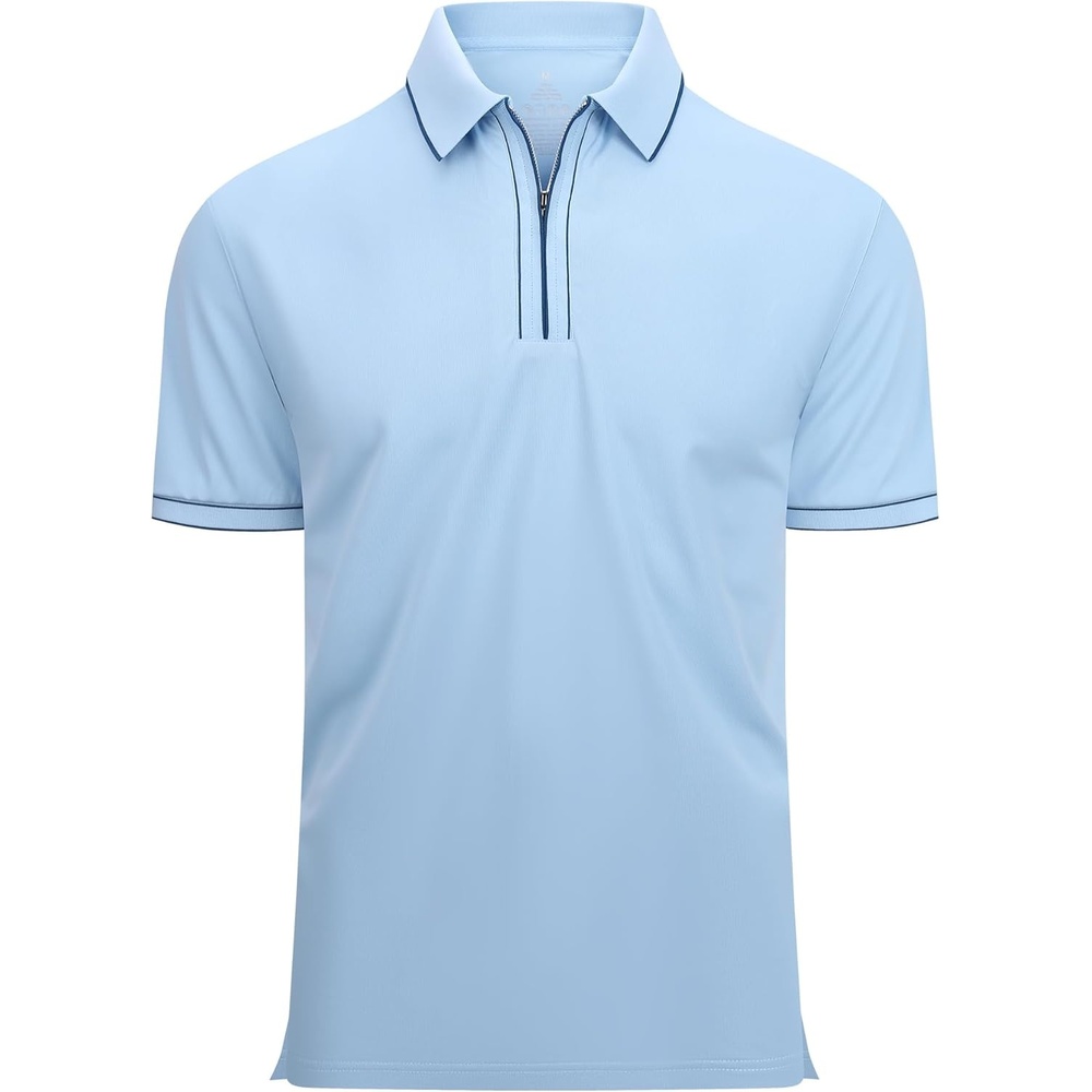 image:imageSAMERM Mens Golf Shirts Short Sleeve Dry Fit Performance Moisture Wicking Print Sport Polo Shirts for Men CasualBlue Polo Shirt