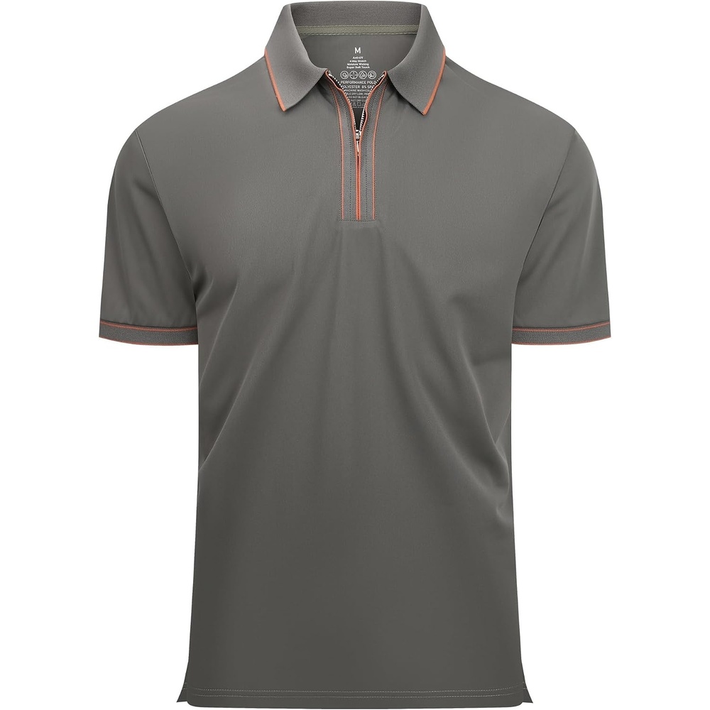image:imageSAMERM Mens Golf Shirts Short Sleeve Dry Fit Performance Moisture Wicking Print Sport Polo Shirts for Men CasualGreen Polo Shirt