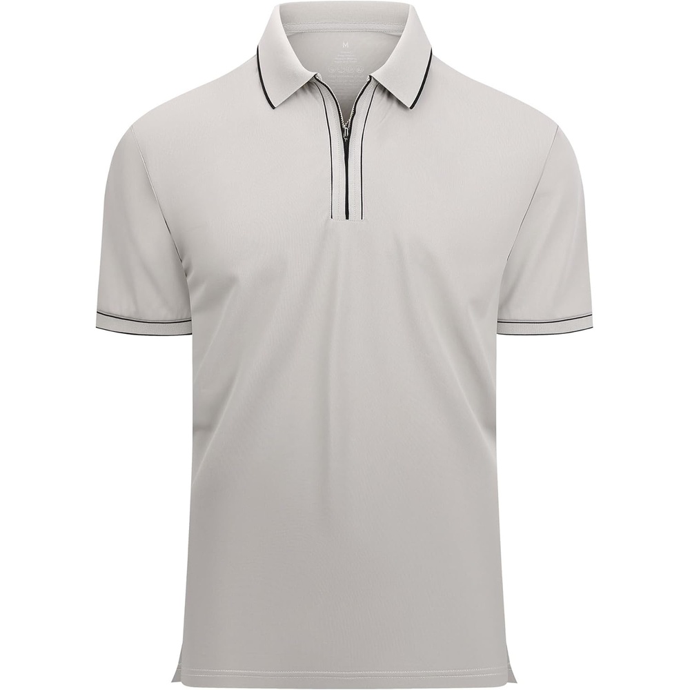 image:imageSAMERM Mens Golf Shirts Short Sleeve Dry Fit Performance Moisture Wicking Print Sport Polo Shirts for Men CasualGrey Polo Shirt
