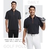 SAMERM Mens Golf Shirts Short Sleeve Dry Fit Performance Moisture Wicking Print Sport Polo Shirts for Men Casual(Black Polo Shirt)
