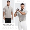 SAMERM Mens Golf Shirts Short Sleeve Dry Fit Performance Moisture Wicking Print Sport Polo Shirts for Men Casual(Grey Polo Shirt)