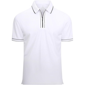 SAMERM Mens Golf Shirts Short Sleeve Dry Fit Performance Moisture Wicking Print Sport Polo Shirts for Men Casual(White Polo Shirt)