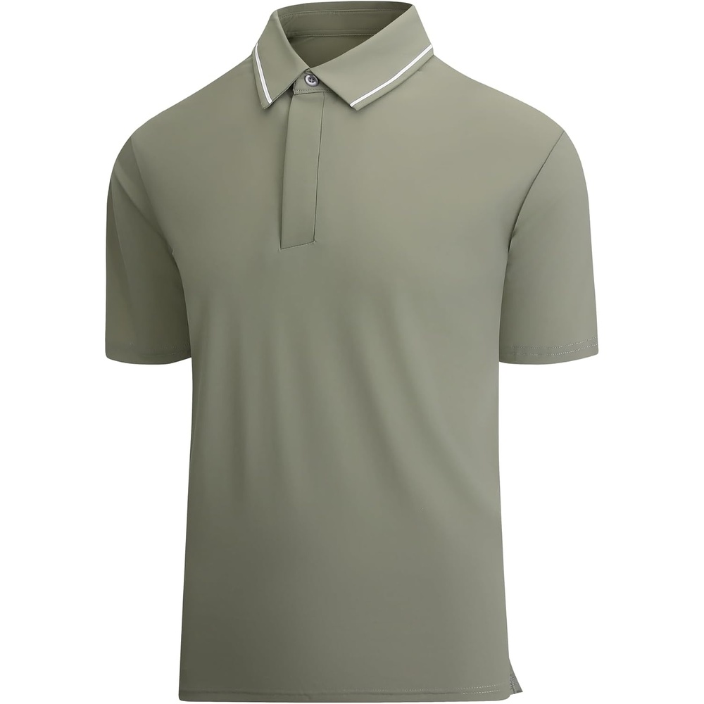 image:imageSAMERM Golf Shirts for Men Super Stretch Jacquard Dry Fit Golf Polo Moisture Wicking Short Sleeve Polo Shirts for MenGreya
