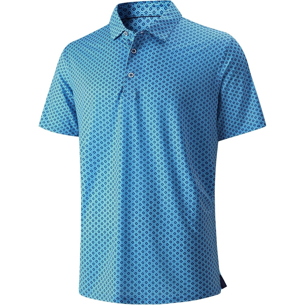 image:imageSAMERM Golf Shirts for Men Super Stretch Jacquard Dry Fit Golf Polo Moisture Wicking Short Sleeve Polo Shirts for MenNavya