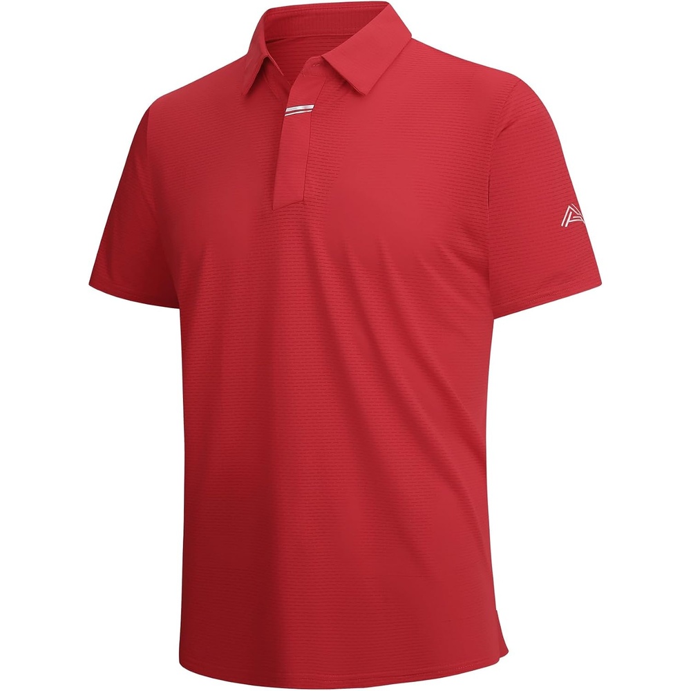 image:imageSAMERM Golf Shirts for Men Super Stretch Jacquard Dry Fit Golf Polo Moisture Wicking Short Sleeve Polo Shirts for MenReda