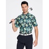SAMERM Golf Shirts for Men Super Stretch Jacquard Dry Fit Golf Polo Moisture Wicking Short Sleeve Polo Shirts for Men(Black-a)
