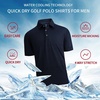 SAMERM Golf Shirts for Men Super Stretch Jacquard Dry Fit Golf Polo Moisture Wicking Short Sleeve Polo Shirts for Men(Black-c)