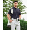 SAMERM Golf Shirts for Men Super Stretch Jacquard Dry Fit Golf Polo Moisture Wicking Short Sleeve Polo Shirts for Men(Black-d)