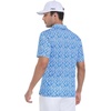 SAMERM Golf Shirts for Men Super Stretch Jacquard Dry Fit Golf Polo Moisture Wicking Short Sleeve Polo Shirts for Men(Blue White)