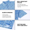 SAMERM Golf Shirts for Men Super Stretch Jacquard Dry Fit Golf Polo Moisture Wicking Short Sleeve Polo Shirts for Men(Blue White)