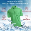 SAMERM Golf Shirts for Men Super Stretch Jacquard Dry Fit Golf Polo Moisture Wicking Short Sleeve Polo Shirts for Men(Green-a)