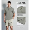 SAMERM Golf Shirts for Men Super Stretch Jacquard Dry Fit Golf Polo Moisture Wicking Short Sleeve Polo Shirts for Men(Grey-a)