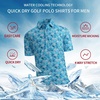 SAMERM Golf Shirts for Men Super Stretch Jacquard Dry Fit Golf Polo Moisture Wicking Short Sleeve Polo Shirts for Men(Greynavy)
