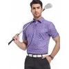 SAMERM Golf Shirts for Men Super Stretch Jacquard Dry Fit Golf Polo Moisture Wicking Short Sleeve Polo Shirts for Men(Lila)