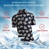 SAMERM Golf Shirts for Men Super Stretch Jacquard Dry Fit Golf Polo Moisture Wicking Short Sleeve Polo Shirts for Men(Navy)