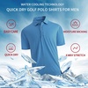 SAMERM Golf Shirts for Men Super Stretch Jacquard Dry Fit Golf Polo Moisture Wicking Short Sleeve Polo Shirts for Men(Navy-a)