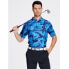 SAMERM Golf Shirts for Men Super Stretch Jacquard Dry Fit Golf Polo Moisture Wicking Short Sleeve Polo Shirts for Men(Navy-b)