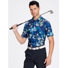 SAMERM Golf Shirts for Men Super Stretch Jacquard Dry Fit Golf Polo Moisture Wicking Short Sleeve Polo Shirts for Men(Navy-d)