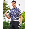 SAMERM Golf Shirts for Men Super Stretch Jacquard Dry Fit Golf Polo Moisture Wicking Short Sleeve Polo Shirts for Men(Purple-a)