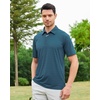 SAMERM Golf Shirts for Men Super Stretch Jacquard Dry Fit Golf Polo Moisture Wicking Short Sleeve Polo Shirts for Men(Teal)