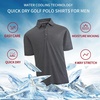 SAMERM Golf Shirts for Men Super Stretch Jacquard Dry Fit Golf Polo Moisture Wicking Short Sleeve Polo Shirts for Men(Wave-black)