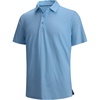 SAMERM Golf Shirts for Men Super Stretch Jacquard Dry Fit Golf Polo Moisture Wicking Short Sleeve Polo Shirts for Men(Aqua)