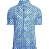 SAMERM Golf Shirts for Men Super Stretch Jacquard Dry Fit Golf Polo Moisture Wicking Short Sleeve Polo Shirts for Men(Blue White)