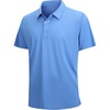 SAMERM Golf Shirts for Men Super Stretch Jacquard Dry Fit Golf Polo Moisture Wicking Short Sleeve Polo Shirts for Men(Blue-a)