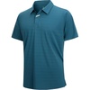 SAMERM Golf Shirts for Men Super Stretch Jacquard Dry Fit Golf Polo Moisture Wicking Short Sleeve Polo Shirts for Men(Teal)