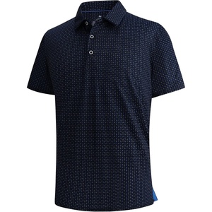 SAMERM Golf Shirts for Men Super Stretch Jacquard Dry Fit Golf Polo Moisture Wicking Short Sleeve Polo Shirts for Men(Black-c)