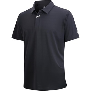 SAMERM Golf Shirts for Men Super Stretch Jacquard Dry Fit Golf Polo Moisture Wicking Short Sleeve Polo Shirts for Men(Black-d)
