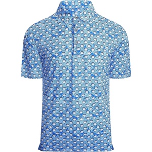 SAMERM Golf Shirts for Men Super Stretch Jacquard Dry Fit Golf Polo Moisture Wicking Short Sleeve Polo Shirts for Men(Blue White)