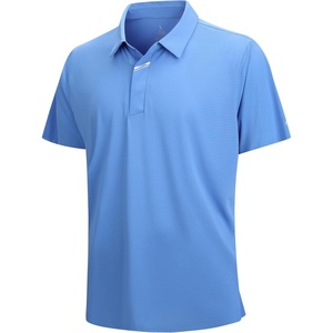 SAMERM Golf Shirts for Men Super Stretch Jacquard Dry Fit Golf Polo Moisture Wicking Short Sleeve Polo Shirts for Men(Blue-a)
